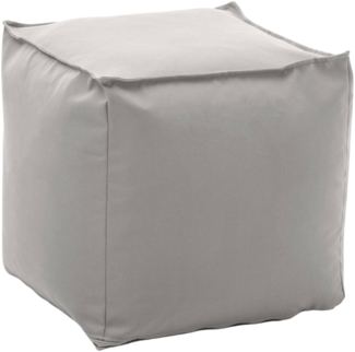 Dmora Aron Pouf, Multifunktionspouf, Relaxsessel aus gepolstertem Stoff, 100 % Made in Italy, 45x45h45 cm, Weiß