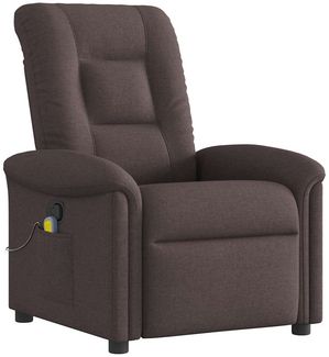 vidaXL Massagesessel Dunkelbraun Stoff 4015631