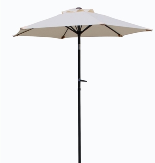 Pure Home & Garden Sonnenschirm Sunny 200 cm natur Balkonschirm Kurbelschirm kippbar, LxB: 200,00x200,00 cm, Sonnenschirm mit Kurbel, Sonnenschirm mit Kurbel, abknickbar