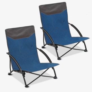 Sekey Klappstuhl Strandliegestuhl Klappbar leicht niedriger Strandstuhl Campingstuhl, mit Niedrigen Stuhlbeinen und bequeme Rückenlehne, bis 200 kg