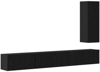 vidaXL TV-Schrank-Set 4 pcs Schwarz Eichen-Optik 30,5 x 30 x 90 cm 3393262