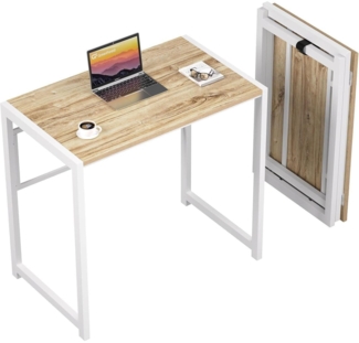 Kleiner Klappschreibtisch 80x48 cm Stabil Platzsparend Keine Montage Beige