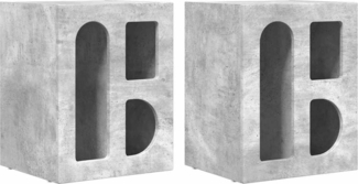 vidaXL Nachttisch 2 pcs Beton Grau 40 x 35 x 50 cm Holzwerkstoff 891251