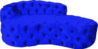 Casa Padrino Luxus Chesterfield Samt Chaiselongue Royalblau