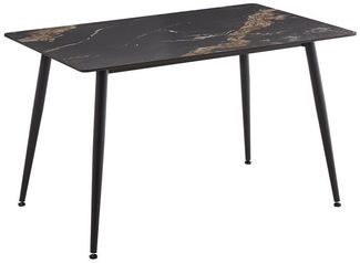riess-ambiente Esstisch MILANO 120cm schwarz-gold – Keramik, Metallgestell, Aurora Oro (Einzelartikel, 1-St), moderner Küchentisch mit 4 Plätzen – ideal für Küche oder Essbereich