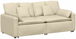 vidaXL Modulares Sofa mit Kissen Cream 3321123