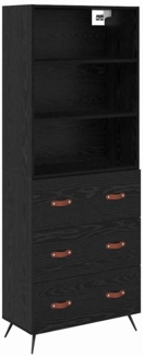 vidaXL Highboard Schwarz Eichen-Optik 69,5 x 34 x 180 cm Holzwerkstoff 3416126