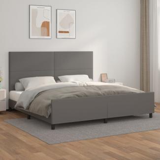 vidaXL Bettgestell mit Kopfteil Kunstleder Grau 200x200 cm