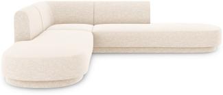 Micadoni 5-Sitzer Symmetrisches Ecksofa Miley | Bezug Light Beige | Beinfarbe Black Plastic