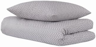 Uncover by Schiesser Bettwäscheset Grebur - Renforcé - 2-teilig - 155 x 220 cm - Hellgrau