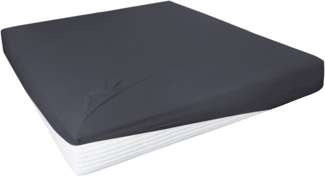 Hahn Haustextilien Elasthan-Feinjersey-Spannlaken Royal 90-120x200-220 cm anthrazit