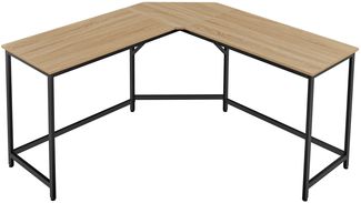 Valora Eck-Computertisch - Sonoma-Eiche mit schwarzem Stahlgestell 149x149