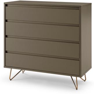 Kommode breit mit 4 Schubladen Sideboard Wohnzimmer Schrank Anrichte