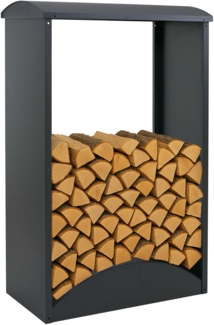 Brennholzlager HWC-P77, Kamin-/Feuerholzregal Holzlager Holzunterstand Outdoor Metall 160 x 98 x 50 cm ~ anthrazit