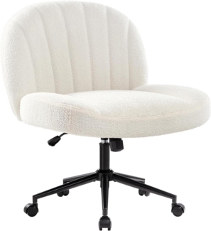 Bürostuhl ohne Armlehnen, Ergonomischer Drehstuhl mit Rollen und Stoffpolsterung