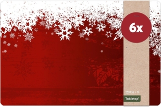 matches21 HOME & HOBBY Platzset Abwaschbare Tischsets 6er Set Weihnachten Schnee, (6-St), Platzsets als Tisch-Untersetzer und Tisch-Deko für Esstisch Teller