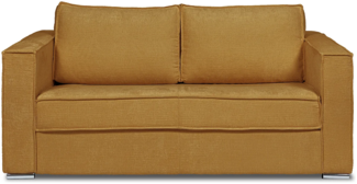 Vente-unique - Schlafsofa mit Matratze 4-Sitzer - Chenille-Stoff - Senfgelb - Liegefläche mit Lattenrost mit breiten Latten 160 cm - Matratze 22 cm mit Memory Schaum - LORETO