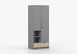 imoebel24 Drehtürenschrank JOY II 06 80 cm - Artisan / Grau