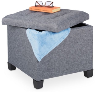 Gepolsterter Sitzhocker in Grau