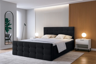 AX LIVING Bett mit Bettkasten 90x200 cm Argentaro Boxspringbett braun