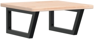 vidaXL Waschtischplatte mit Halterung Stahl und Massivholz Eiche 3302383