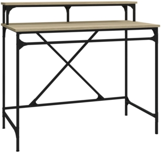 vidaXL Schreibtisch Sonoma-Eiche 100x50x90 cm Holzwerkstoff und Eisen 826700