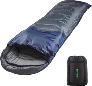 anaterra® Schlafsack VOLLHOT - 3 Jahreszeiten, 200 x 70 cm, Wasserdicht, Reißfest, Warm, Leicht, mit Reißverschluss, Blau - Deckenschlafsack, Outdoor, Camping, Winterschlafsack, Wandern