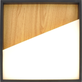 ECO Light 9360 M WO LED-Deckenleuchte VISTA eckig Holz schwarz 3000K 40x40cm