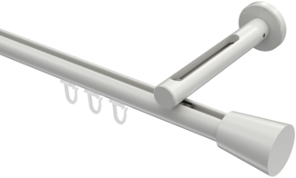 Innenlauf-Gardinenstangen-Set Siteno Sitra 360 cm (geteilt in 2x180 cm), 1-läufig, 20 mm Ø Weiß