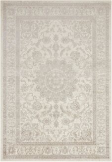 Orientalischer Samt Teppich Täbris - 160x230x0,3cm - creme, antrazit