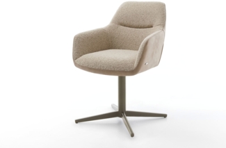 Drehstuhl Pejo-Flex Materialmix Schlamm Fußkreuz Effektfinish Titan 360° drehbar Taschenfederkern