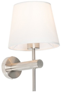 Qazqa Wandleuchte Pluk, ohne Leuchtmittel, E27, Weiß, Modern, Stahl, 1-flammig