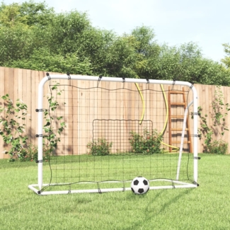 vidaXL Fußball-Rebounder Weiß & Schwarz 184x61x123 cm Stahl & PE 93735