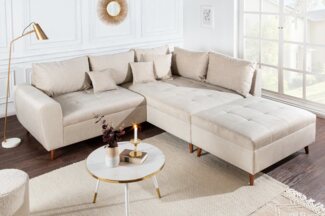 riess-ambiente Ecksofa SCANDINAVIA 250cm champagner beige, Einzelartikel 1 Teile, Wohnzimmer · Couch · Wohnlandschaft · Samt