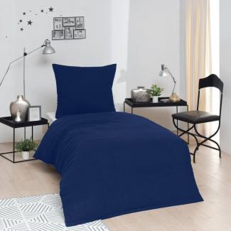 Brielle Bettwäsche Renforcé Set aus 100% Baumwolle - 135x200 cm - Gelb/Blau/Schwarz/Grau, 2 teilig, Mit Reißverschluss, 100% Baumwolle