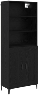 vidaXL Highboard 2 pcs Schwarz Eichen-Optik Holzwerkstoff 3403591