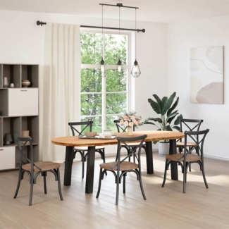 vidaXL Esstisch Hellbraun 240x100x74 cm Massivholz Eiche Oval 3305572