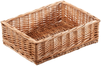 Kobolo Aufbewahrungskorb Regalkorb Korb Box aus Weide Nina - 40x30xx13 cm (Stück, 1 Regalkorb), Regalkorb aus Weide