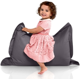 Green Bean® Kinder-Sitzsack 70x100 cm & 70 Liter EPS-Perlen Füllung - Indoor & Outdoor Bean Bag Sitzkissen - Anthrazit