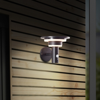 Brilliant AG Leuchten G40405-06 Garvina LED Außenwandleuchte Solar Bewegungsmelder schwarzz