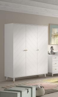 Kleiderschrank >BILLY< in Satin Weiß, MDF - 150x200,3x59cm (BxHxT)