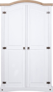 vidaXL Kleiderschrank Mexiko-Stil Kiefernholz 2 Türen Weiß 282620