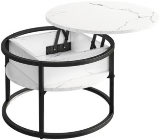 Vicco Couchtisch Marmor Weiß 57x57 cm, Marlo