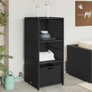 vidaXL Gartenschrank Grau 50x55x115 cm Poly Rattan Schwarz