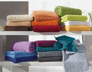 Möve Handtuch Handtuch "Quadretti", Walk-Frottier Uni