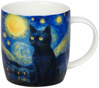KÖNITZ 1172752918 Becher Arty Animals - Van Gogh's Cat 400 ml aus Bone China Porzellan / Katze