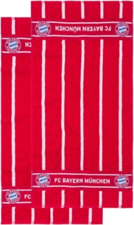 FC Bayern München Badetuch FC Bayern München Handtuch I Gäste-Handtücher I 2er Set I Rot-Weiß, Baumwolle