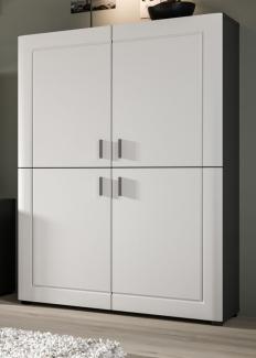 Highboard Lejan in weiß matt und grau 90 x 130 cm