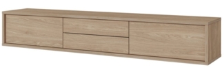 Lomadox Lowboard FORLI-83, Eiche hängend oder stehend Push-to-open Funktion 180x32x36 cm