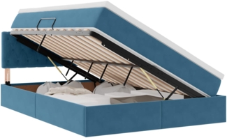 vidaXL Bett mit LED-Lichtleisten Dunkelblau 140 x 190 cm Samt 3371455